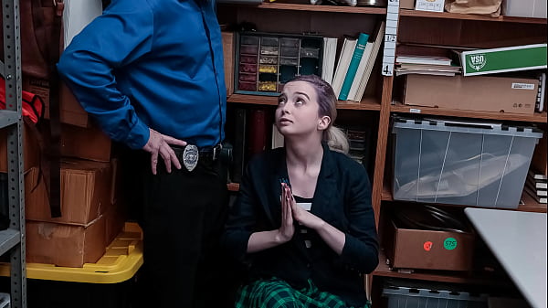 Officer Demands theTeen toSuck His Cock to Be Able to Leave the Store Fuckthief