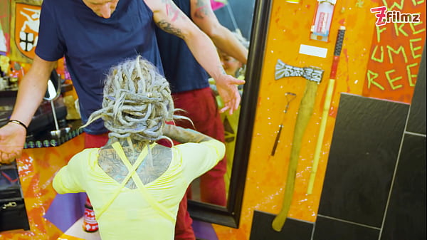 Pornstar tattoo artist gets assfucked from customer hard anal atm facial cumshoot 