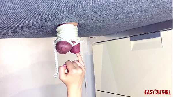 Pervert girl tied a dick with_balls and pulls_for them_on the_milking_table AnnyCandy_Painboy