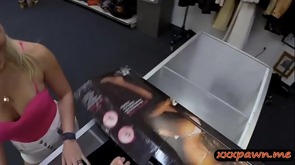 Busty blonde stripper banged by pawn man 