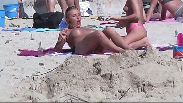 Half Naked Lesbian Girls Anna And Nadine Playing On Public thumbnail