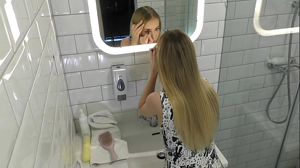 College Slut Petite Blonde Without Underwear Shows Pussy And Ass thumbnail