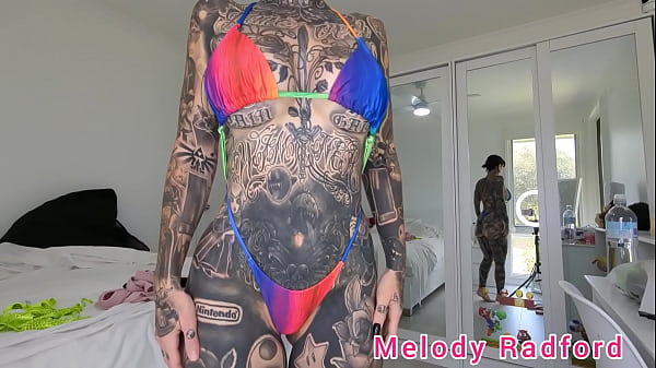 Yellow Snake_Skin Micro Bikini Try On Haul Melody Radford