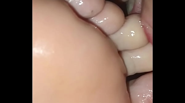 Licking girlfriends feet