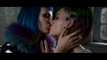 Videogame Cyberpunk Lesbian Cyborg Girls Ai thumbnail