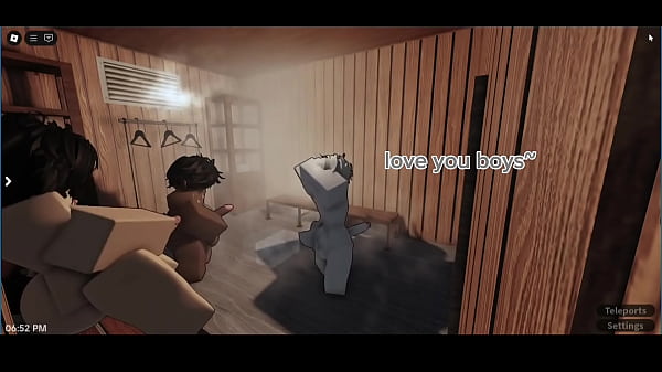 Femboy threesome_in a sauna