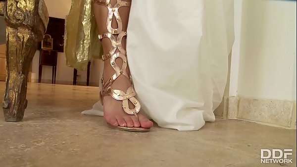 Foot fetish Queen_Victoria Blaze strokes her wet pussywith her shoe's heel