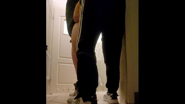 My dominant boss pegg me in a public toilet by big strapon it was a fast and horny 