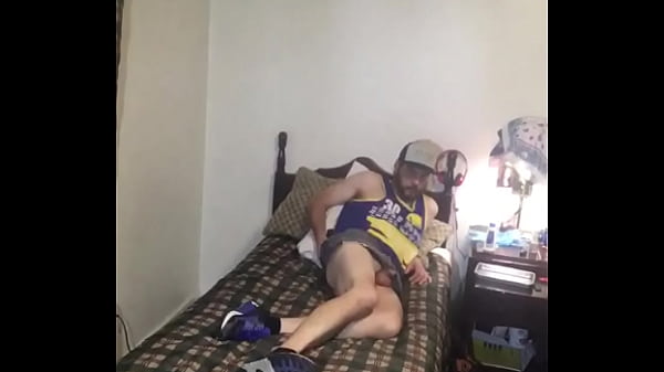 Cross dressing man on Halloween masterbateing 