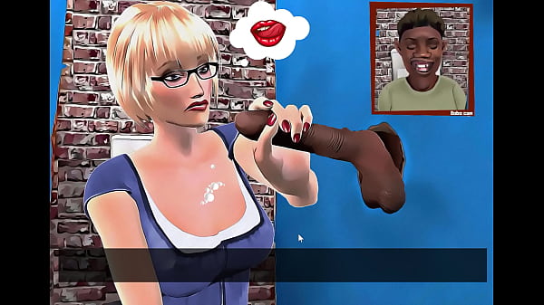 Teachuh Tiddies BBC gloryhole handjob scene from the game