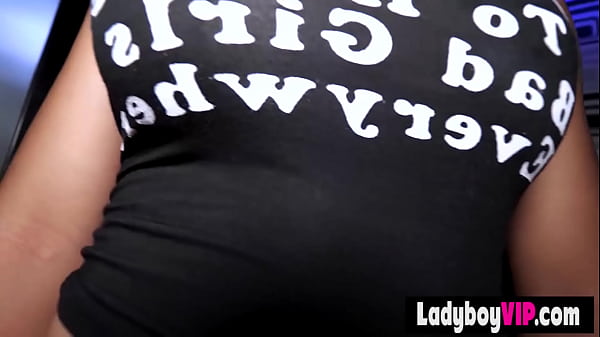 Cute Thailand shemale slut serves her new master 