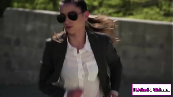 Horny resident masturbating in the public fucked by lesbian officer 