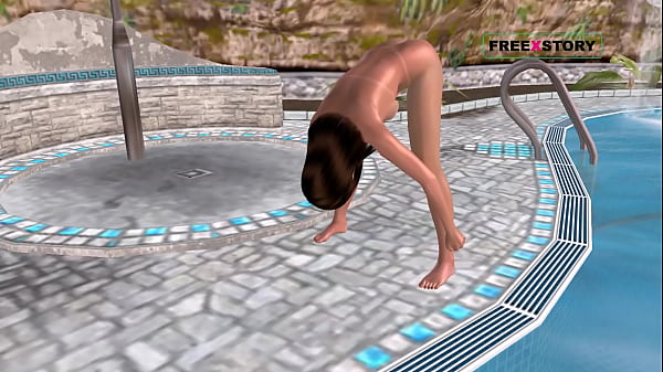 An animated 3d porn video of a cute girl standing in doggy style and masturbate with corn 