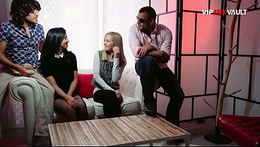 I Let Them Both Watch Me Strip To My Fishnets... Their Cocks Were Already Out Before I Sat Down On My Pussy thumbnail
