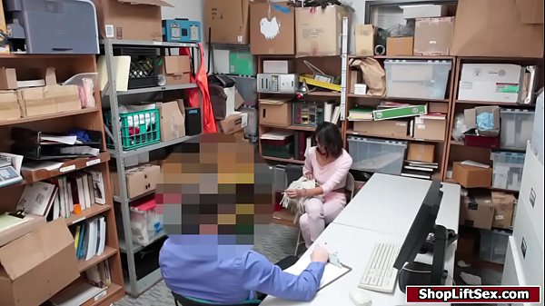 Sexy latina shoplifter fucked in the officers officer 