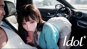 A respectable man picked up an Asian girl on the road and fucked her in his car [AI]