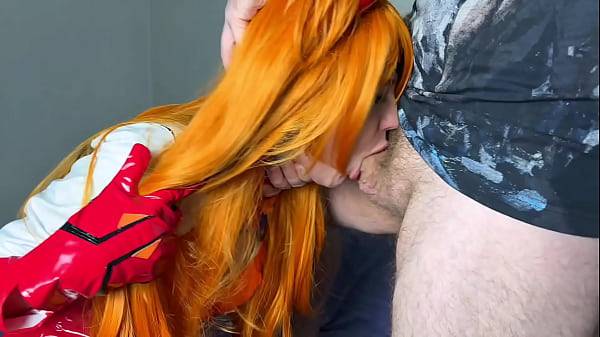Spanking, fuck pussy and mouth for cosplay girl, Evangelion 