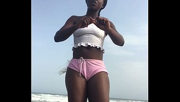 Crazybitch Twerking Hard In Sexy Clothes Outdoor On The Beach thumbnail