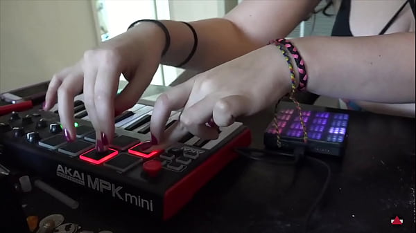 Let's make some tunes DJ girl who has a foot fetish 