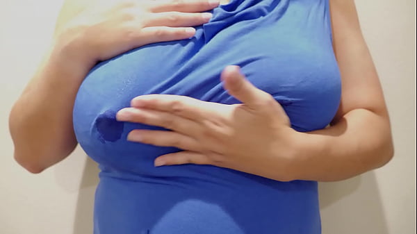 Hot milf massaging her big milky tits