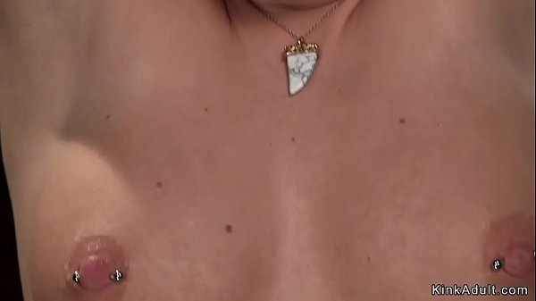 Beautiful blonde slave takes rope bondage from master then he whips her and fingers her ass