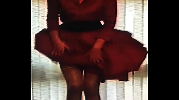 Dressed in red pleasing her boyfriend