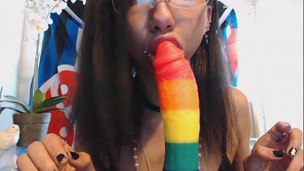 Play MP4 - Blowjob POV Thick Dick Rainbow Dildo