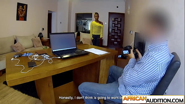 Ethiopian teen amateur blows a big cock_during this audition