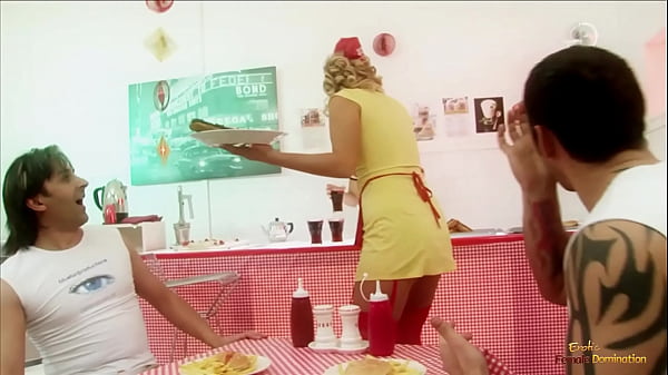 Blonde babe and her friend indulge in hardcore foursome sex with food 