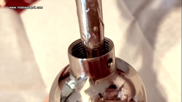 Mistress april controls her slaves pee hole with sounds and electricity