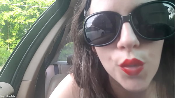 Sage eldritch red lipstick cigarette inhales & exhales 