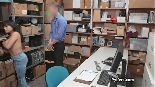 Big tit Latina thief bounces_on guards cock