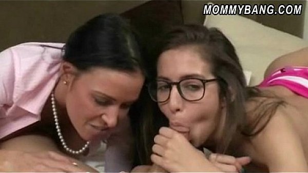 Naughty teen April Oneil and MILF Vanilla Deville banged 