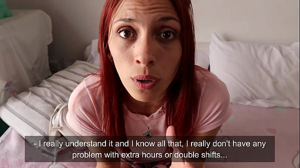 Babysitter gives a sloppy blowjob and fucks her boss for a raise 