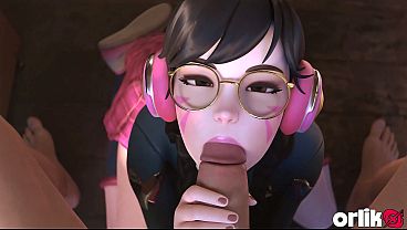 D.Va Fails Test at Bad Girl Academy - Mentor Stretches Her Ass | Overwatch 3D Animation Anal