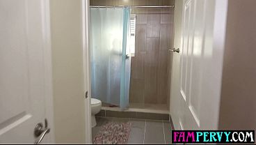 Showering Petite Teen Step Sister Calls Step Brother Inside To Help And Rail Her thumbnail