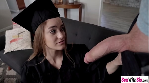 Teen stepsister rides stepbros cockafter graduation