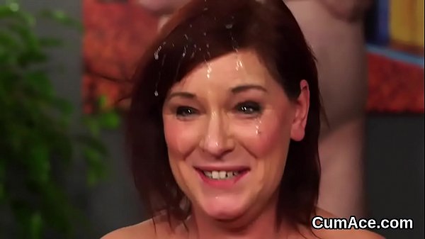 Slutty bombshell getscum shot on her face swallowing_all the ejaculate