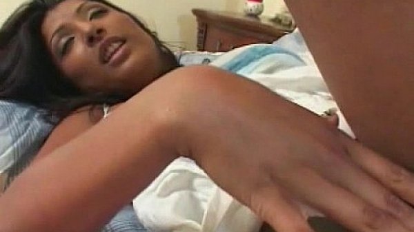 Hot brunette sucking cock fucked on the bed 