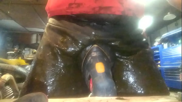 Play MP4 - Farm owner wearing leather covered with barn