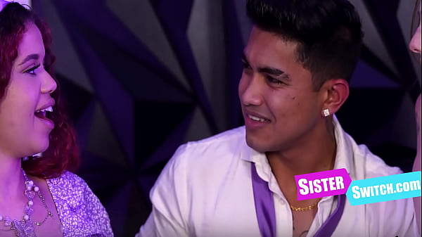 Swap stepsisters throat us while we sing a song at karaoke bar 