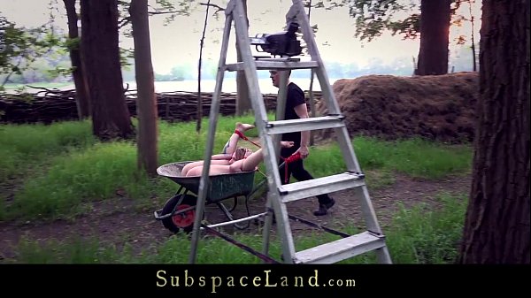 Pierced big tits slut humiliation_fuck in bondage forest