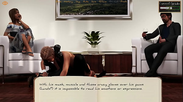 Bound To College #07 - Petting The BSDM Latex Dog While I And The HeadMaster Masturbates 