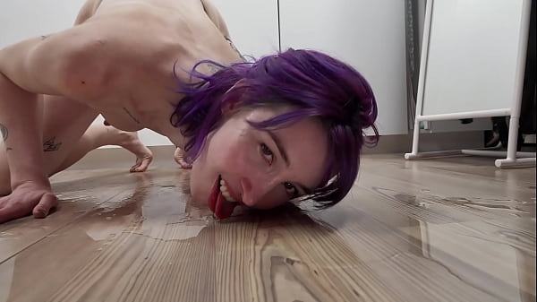 Pissing myself pixie pink covered in my own piss licking and orgasm piss in mouth licking piss from floor 