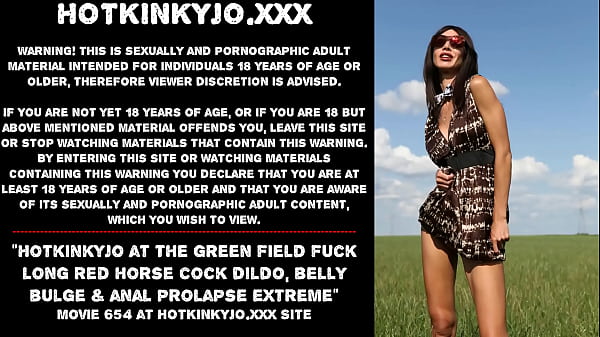 Hotkinkyjo at_the green field_fuck long red cock dildobelly bulge anal prolapse extreme