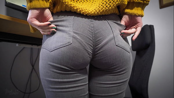 Sexy Colleague Showing Off Tight Jeans Panty Line 4k thumbnail