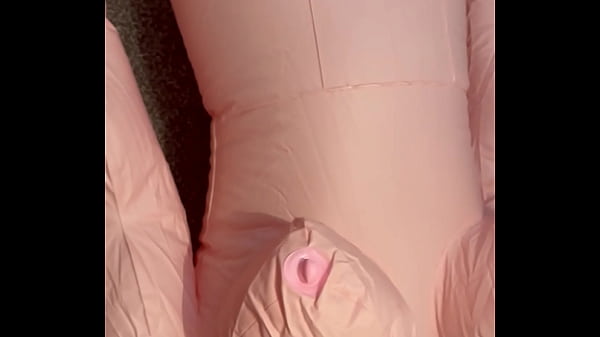 Pumping up a large blow up doll 