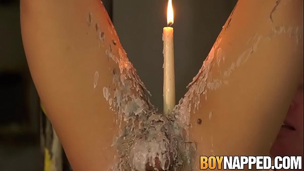 Tied up twink receives wax torment 