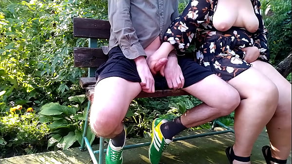 Play MP4 - Curvy step mother flashed her natural tits in a public park and made her step son cum