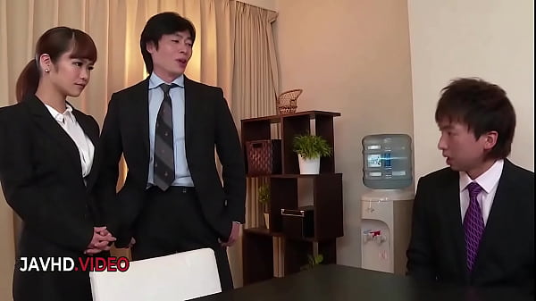 Anju akane's steamy office rendezvous with two lucky coworkers 